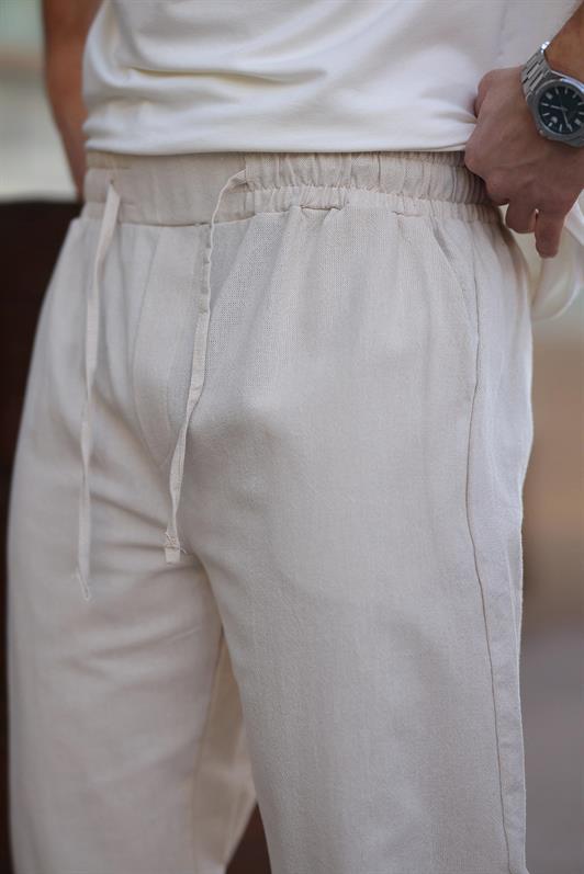 MDX Beige 100% Cotton Comfort Fit Men's Trousers E6565 - Aigáleo