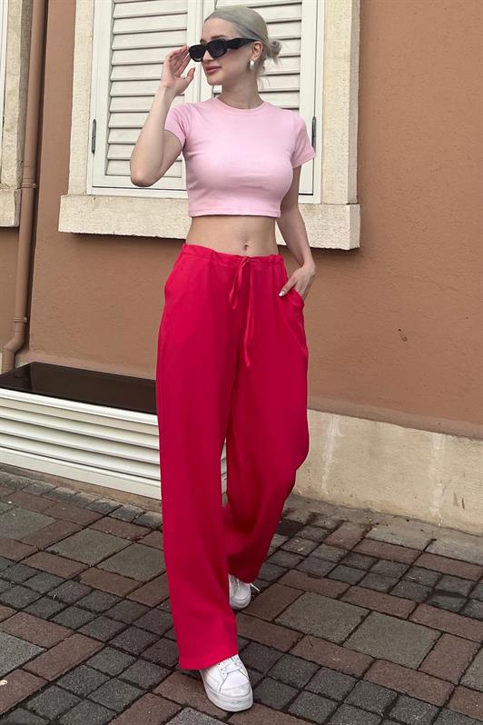 MDX Fuchsia Crinkle Fabric Basic Women's Beach Pants MG1778 - Tamarac