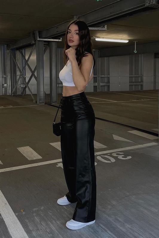 MDX Mad Girls Dark Black Leather Pants MG1316 - Umán