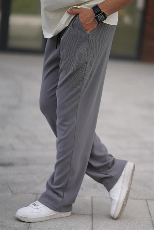 MDX Smoke Adjustable Waist Detailed Baggy Trousers 6545 - San Juan de los Lagos