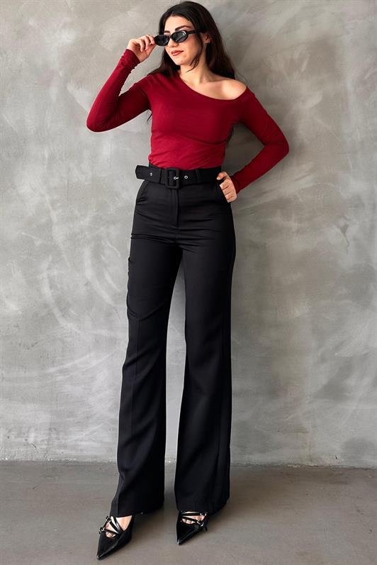 MDX Black Spanish Flare Women's Fabric Pants MG2303 - Royal Leamington Spa