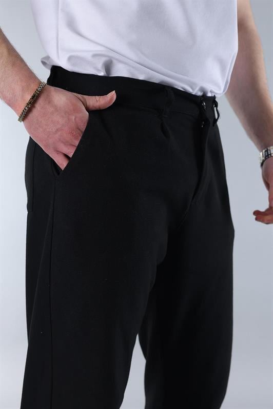 MDX Dark Black Regular Fit Straight Cut Men's Trousers with Side Pockets 6540 - Cesena