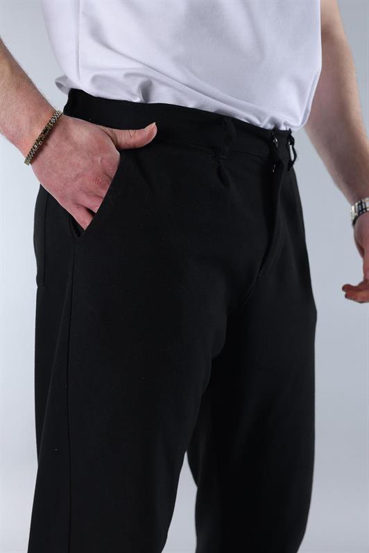 MDX Koyu Siyah Regular Fit Düz Kesim Yan Cepli Erkek Pantolon 6540 - Tepic