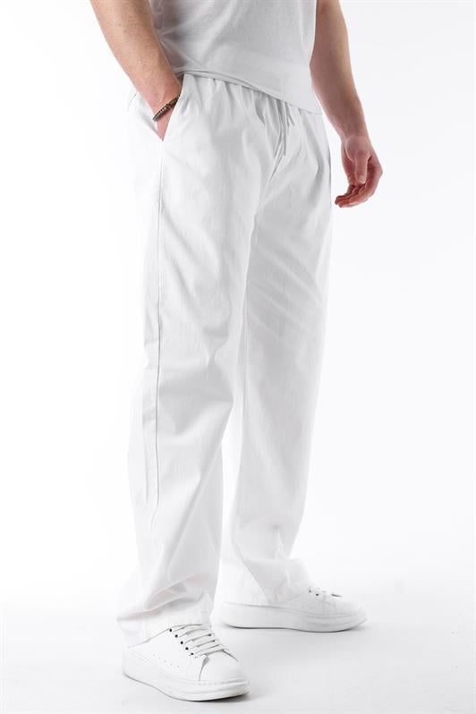 MDX Ecru Wide Leg High Waist Tie Waist Men's Pants E7403 - Bettendorf