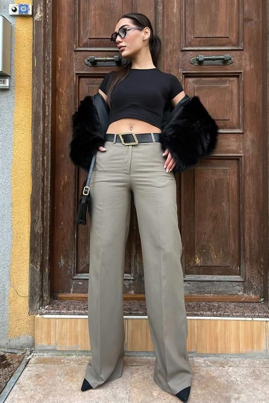 MDX Haki High Waist Fabric Pants MG2285 - Alameda