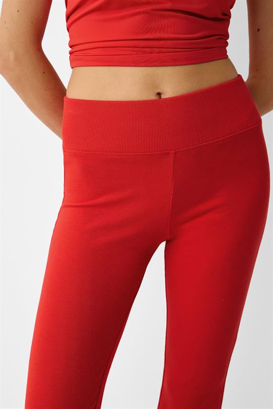 MDX Red High Waist Flared Pants with Belt MG2096 - Kallithéa