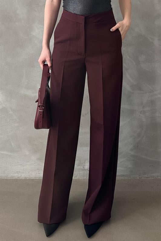 MDX Burgundy High Waist Fabric Pants MG2284 - Recklinghausen