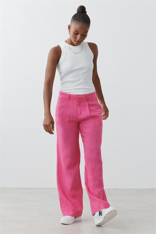 MDX Pink Belted Wide Leg Women's Pants MG2021 - Hammersmith