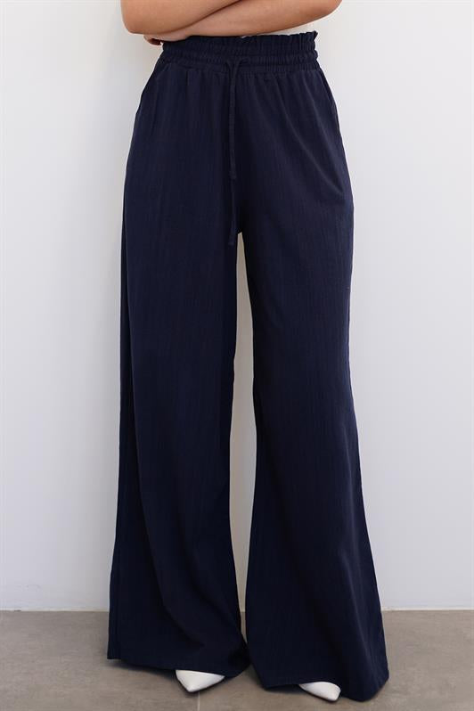 MDX Navy High Waist Wide Leg Pants MG2408 - Chelles