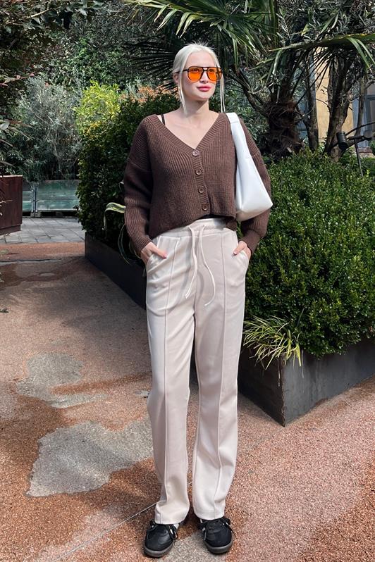 MDX Beige Adjustable Wide Leg Pants MG2215 - Cottbus