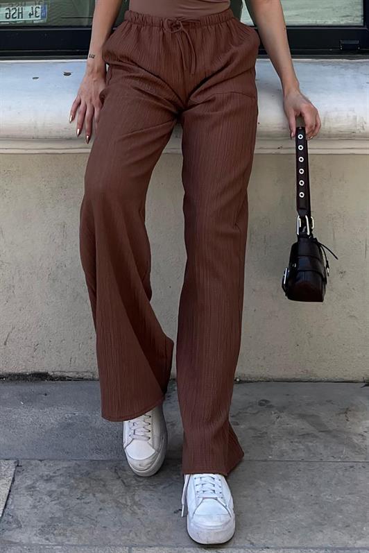 MDX Brown Pocket Wide Leg Women's Pants MG1882 - Kerpen