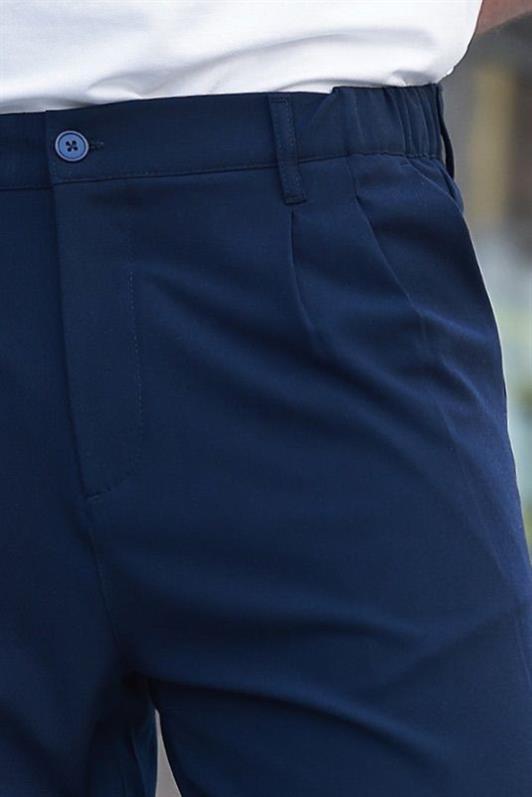 MDX Navy Blue Relaxed Fit Men's Fabric Trousers E6577 - Ostend