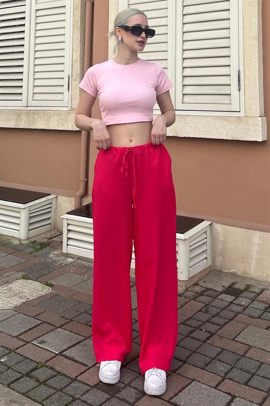 MDX Fuchsia Crinkle Fabric Basic Women's Beach Pants MG1778 - Tamarac