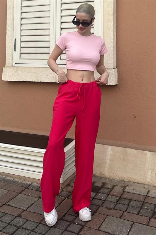 MDX Fuchsia Crinkle Fabric Basic Women's Beach Pants MG1778 - Tamarac