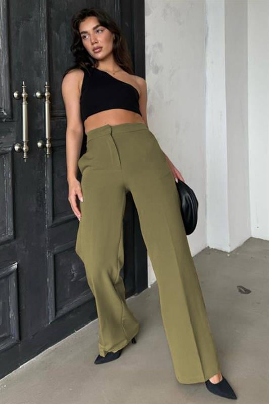 MDX Haki High Waist Fabric Pants MG2284 - Torremolinos