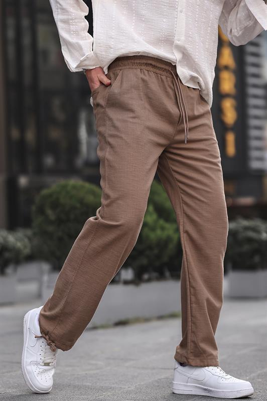 MDX Comfort Fit Men's Brown Pants with Cuff Detail 6532 - Modena