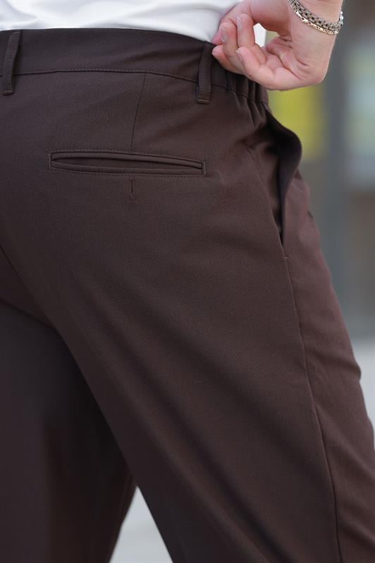 MDX Brown Comfort Fit Men's Fabric Trousers E6577 - Zacatepec