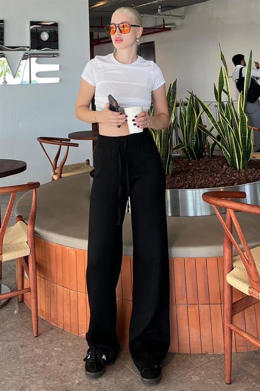 MDX Black High Waisted Adjustable Wide Leg Pants MG2089 - Troy