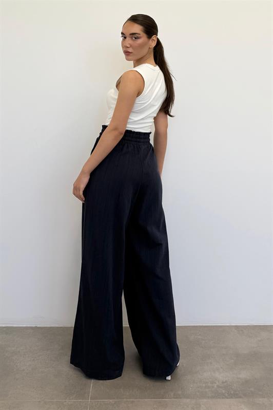 MDX Navy High Waist Wide Leg Pants MG2408 - Chelles