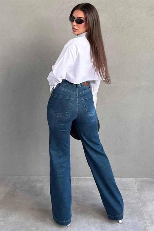 MDX Mavi Wide Leg Kadın Kot Pantolon MG2596 - Everett