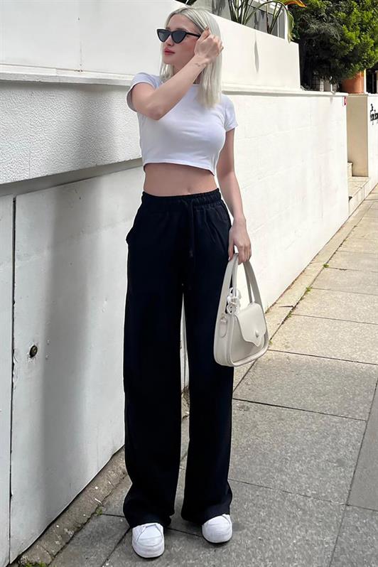 MDX Black High Waisted Wide Leg Women's Pants MG2011 - Apaseo el Alto