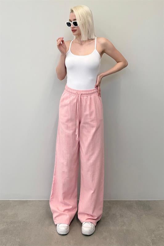 MDX Pink High Waist Ruffled Wide Leg Women's Pants MG2011 - Rowley Regis