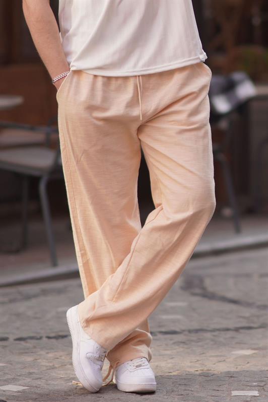 MDX Men's Beige Pants with Cuff Detail Comfortable Fit 6532 - Coatzacoalcos