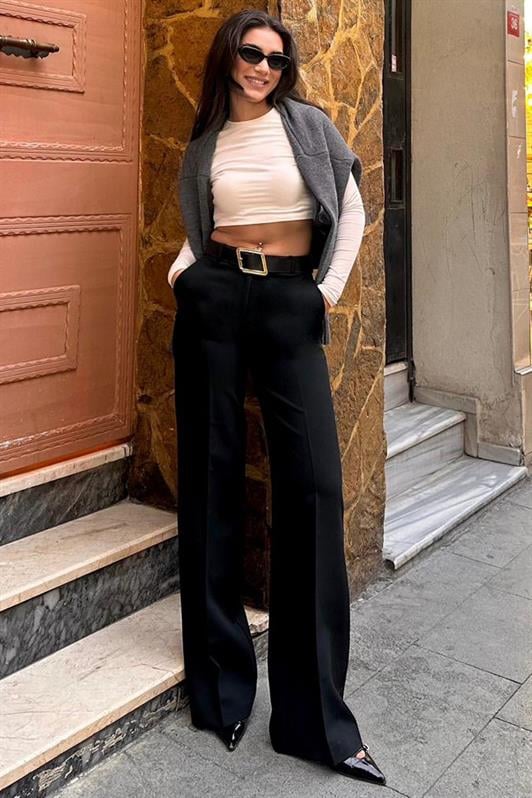 MDX Black High Waist Fabric Pants MG2285 - Jeffersonville