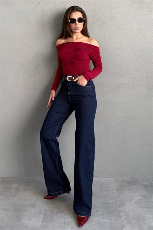 MDX Navy Wide Leg Women's Denim Pants MG2596 - Frankfurt