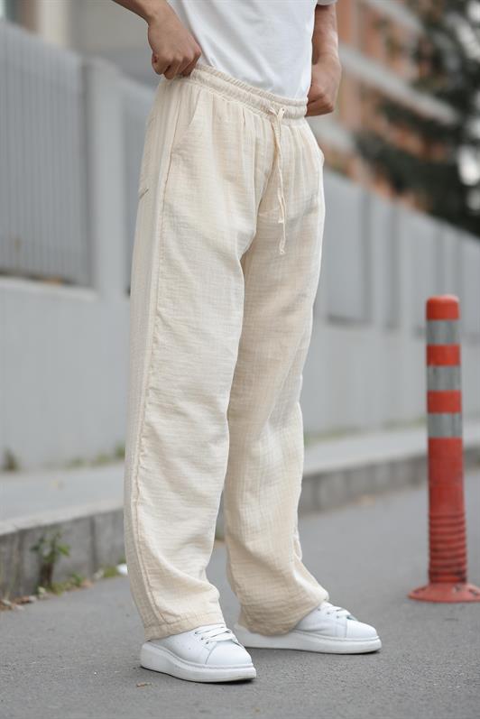 MDX Beige 100% Cotton Comfort Fit Men's Trousers E6562 - Smyrna