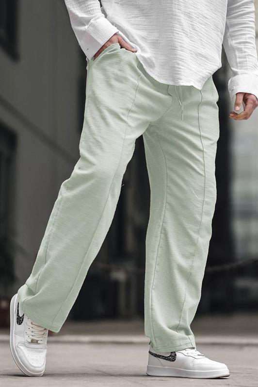 MDX Mint Green Men's Relaxed Fit Linen Trousers 6539 - Morley