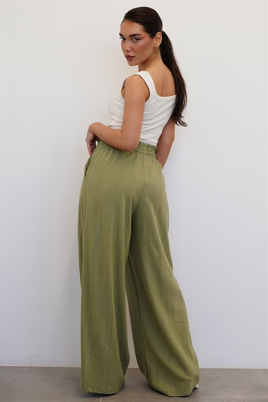 MDX Mint Green High Waisted Wide Leg Pants MG2408 - Conegliano