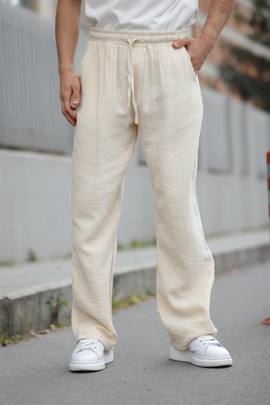 MDX Beige 100% Cotton Comfort Fit Men's Trousers E6562 - Smyrna