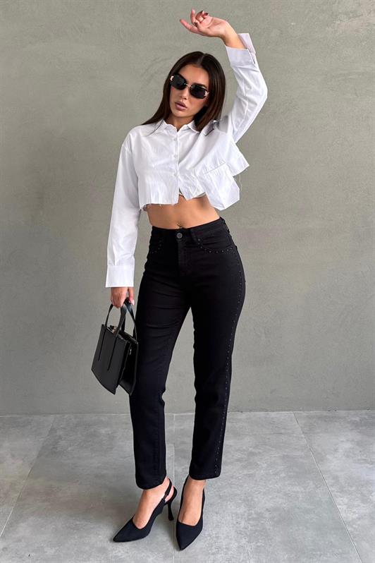 MDX Siyah Boru Paça Kadın Kot Pantolon MG2597 - San Cugat del Vallés