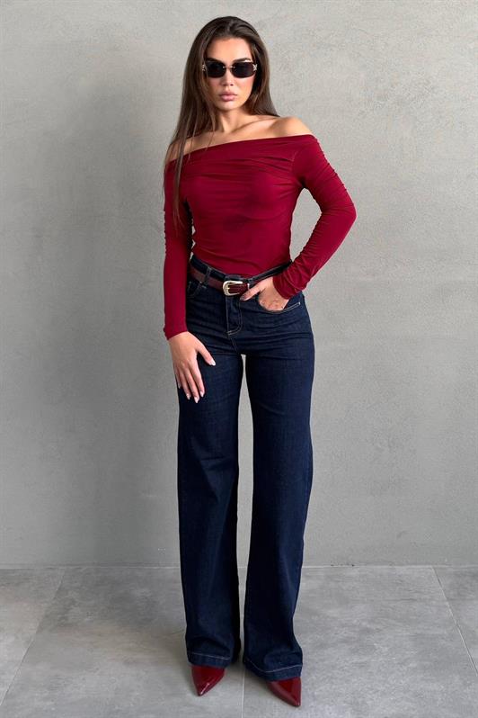 MDX Navy Wide Leg Women's Denim Pants MG2596 - Frankfurt