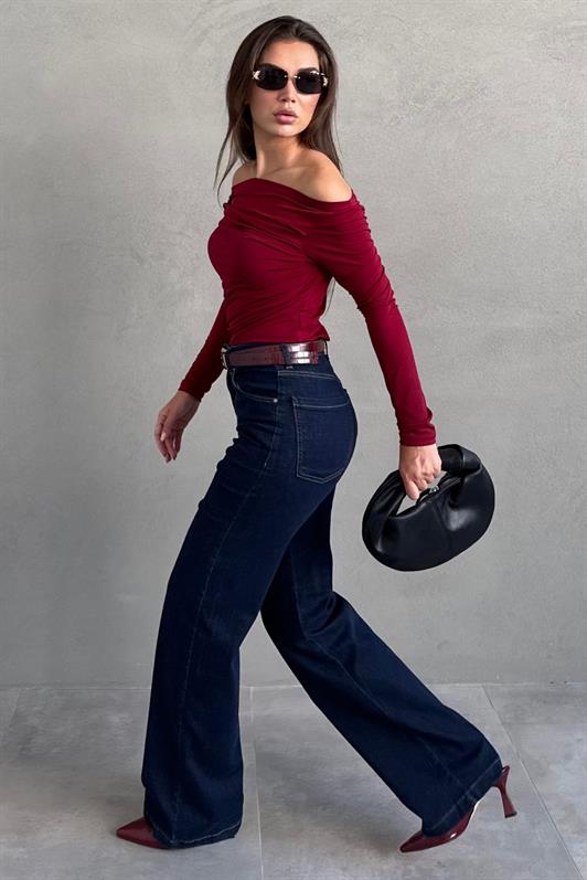 MDX Navy Wide Leg Women's Denim Pants MG2596 - Frankfurt