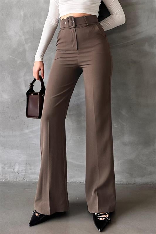 MDX Brown Spanish Flare Women's Fabric Pants MG2303 - Nanterre