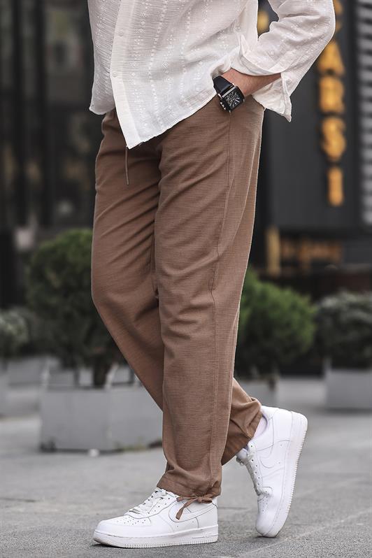 MDX Comfort Fit Men's Brown Pants with Cuff Detail 6532 - Modena