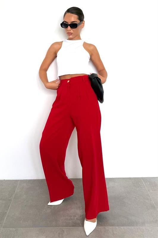 MDX Red Women's Palazzo Pants Mg2525 - Santa Clara