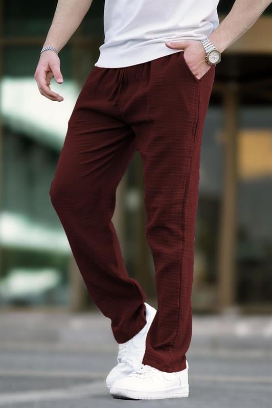MDX Burgundy Muslin Fabric Men's Basic Pants 6507 - Redwood City
