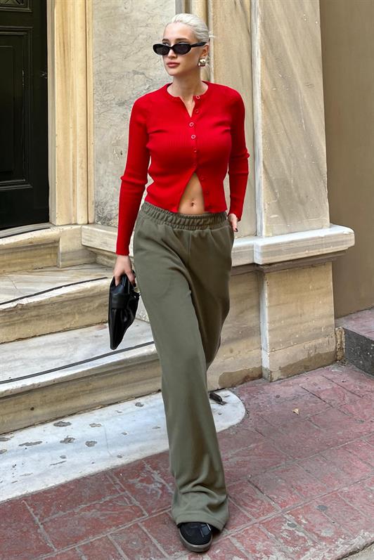 MDX Haki High Waist Elasticated Wide Leg Spanish Pants MG2211 - Bari