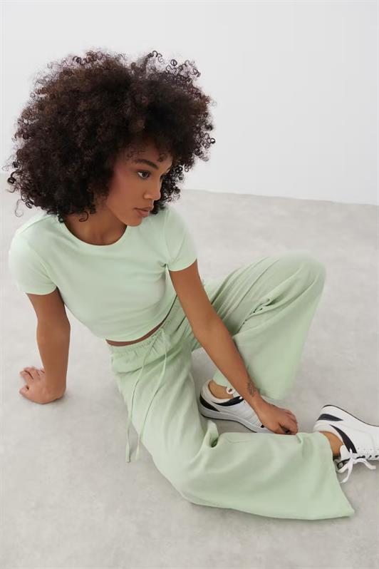 MDX Mint Green Elastic Waist Wide Leg Pants MG2020 - Gulfport