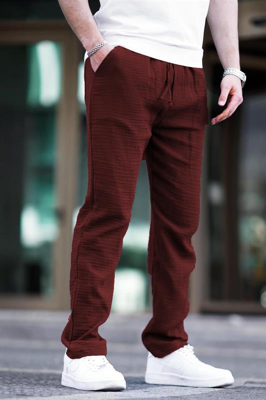 MDX Burgundy Muslin Fabric Men's Basic Pants 6507 - Redwood City
