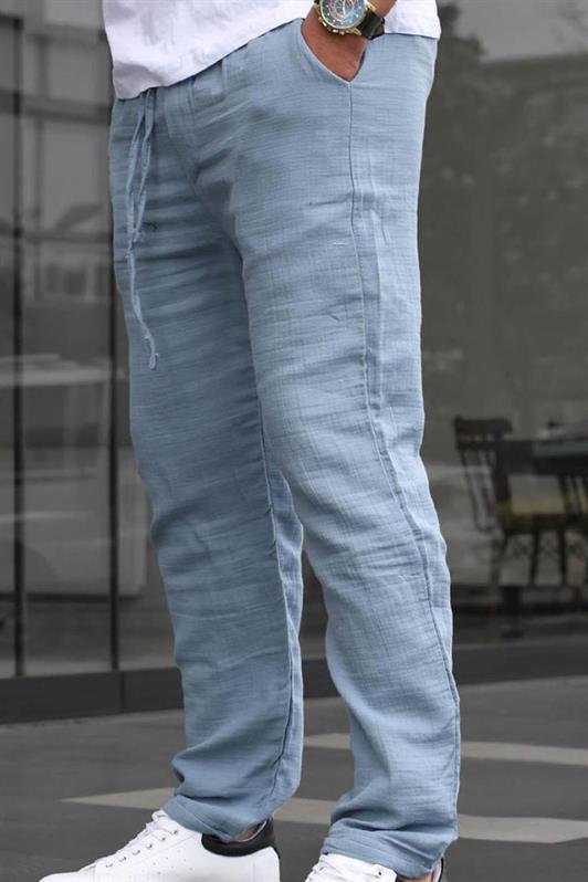 MDX Açık Mavi Müslin Kumaş Erkek Basic Pantolon 6507 - Delaware