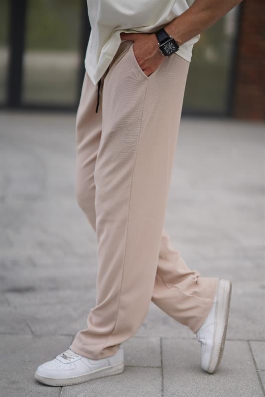 MDX Beige Adjustable Pocket Detailed Wide Leg Pants 6545 - Clacton-on-Sea