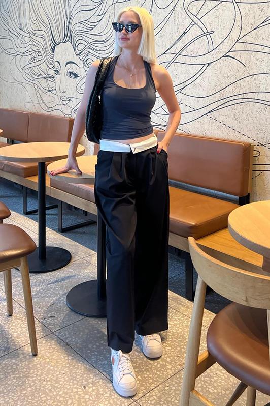 MDX Black High Waist Comfortable Loose Fit Wide Leg Pants MG2120 - Douglasville