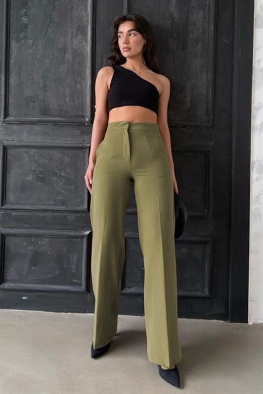 MDX Haki High Waist Fabric Pants MG2284 - Torremolinos