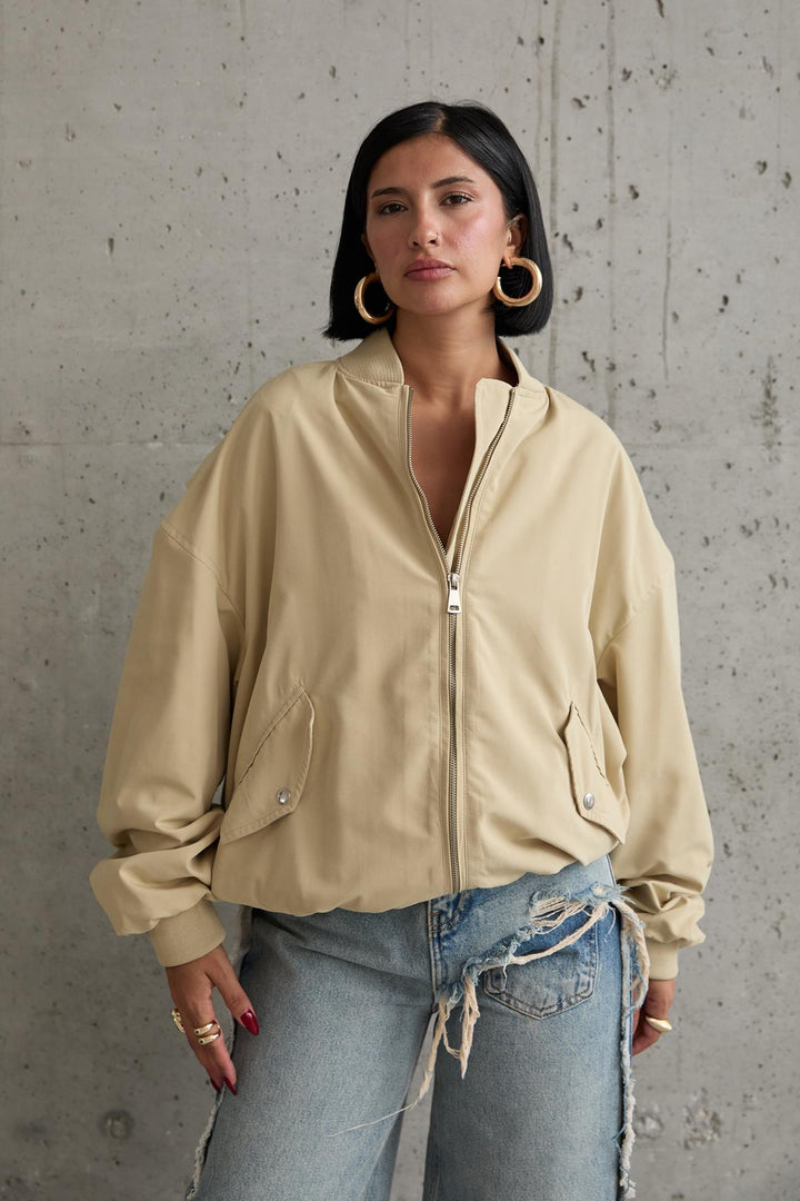 ELS Patchwork Bomber Jacket - Light Khaki - Porta Westfalica