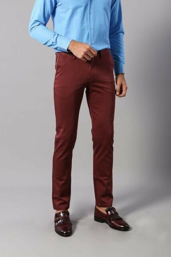 WSS Patch Pocket Burgundy Men's Trousers  - Saint John