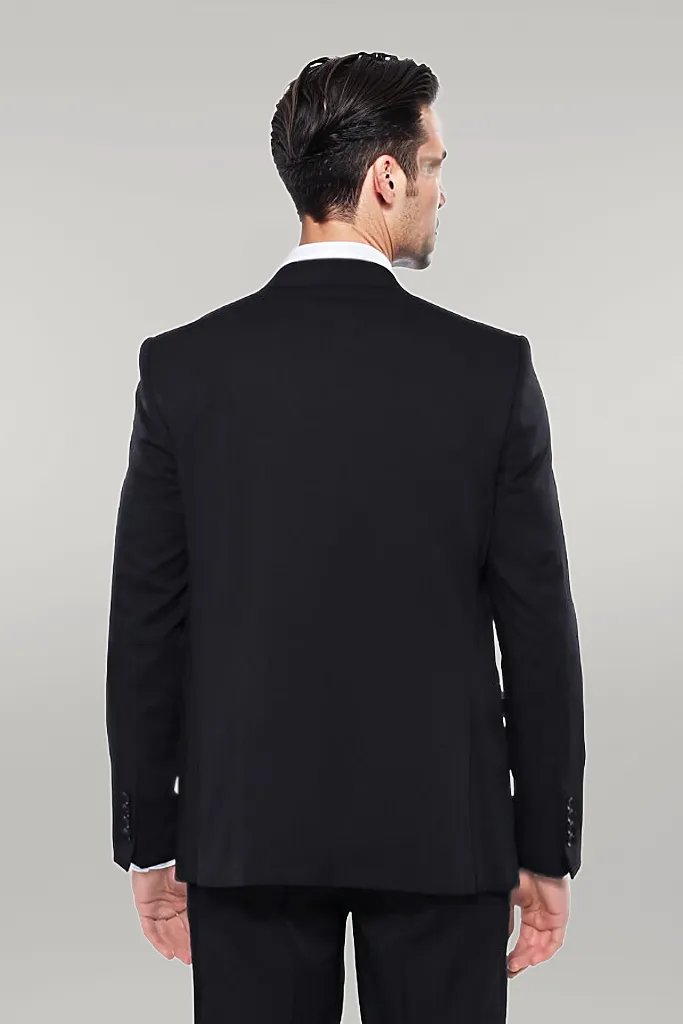 WSS Patterned Black Vested Suit  - Gouda
